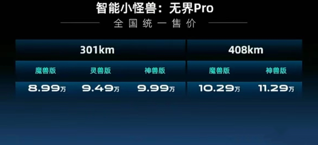 8.99万起售，奇瑞无界Pro正式上市，最高续航可达408公里