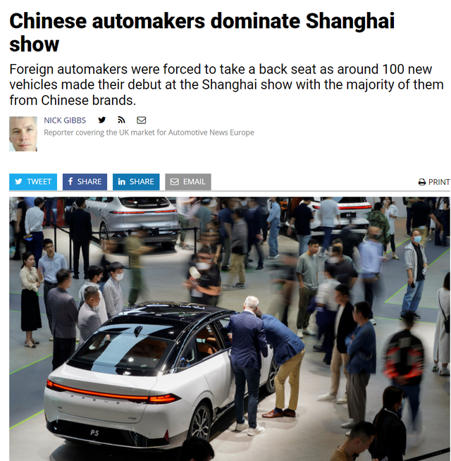 汽车外媒集体夸赞中国电动车，真怕了还是吹捧？